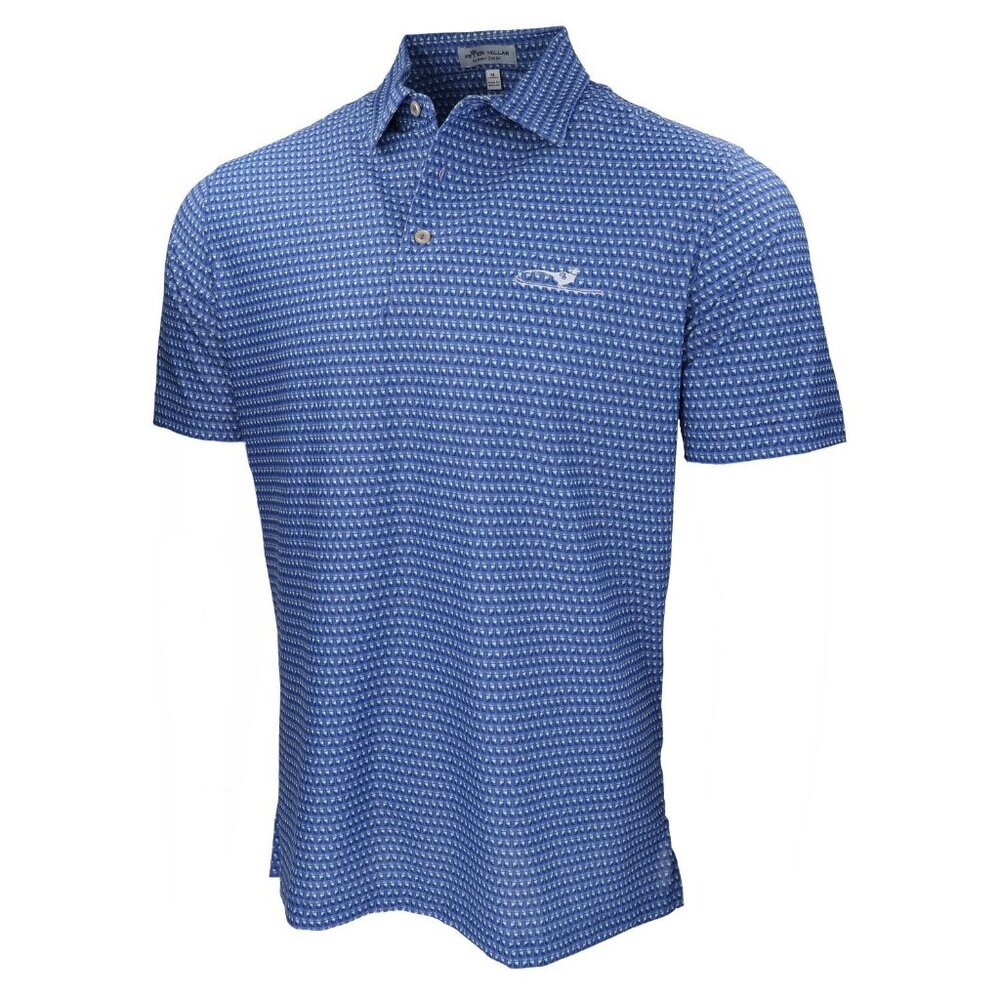 Peter Millar Summer Comfort Blue Pattern Polo Shirt XXL